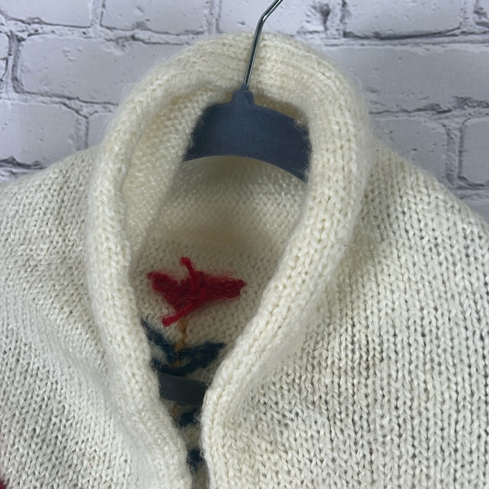 Hand Crafted Floral Embroidered Scarf - Cream, Red, Blue, Yellow - Picture 5 of 6